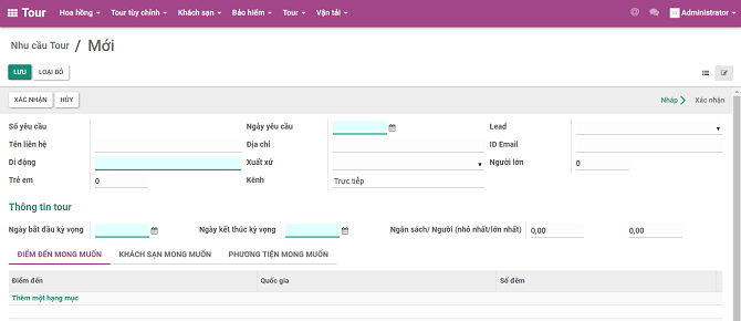 Phần mềm quản lý du lịch Odoo – khác biệt và ưu thế vượt trội 06 Phần mềm quản lý du lịch Odoo – khác biệt và ưu thế vượt trội 06